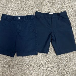 Two pair boys navy uniform shorts